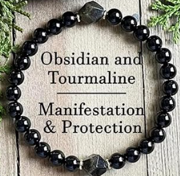 Obsidian and Tourmaline Blessed Bracelet