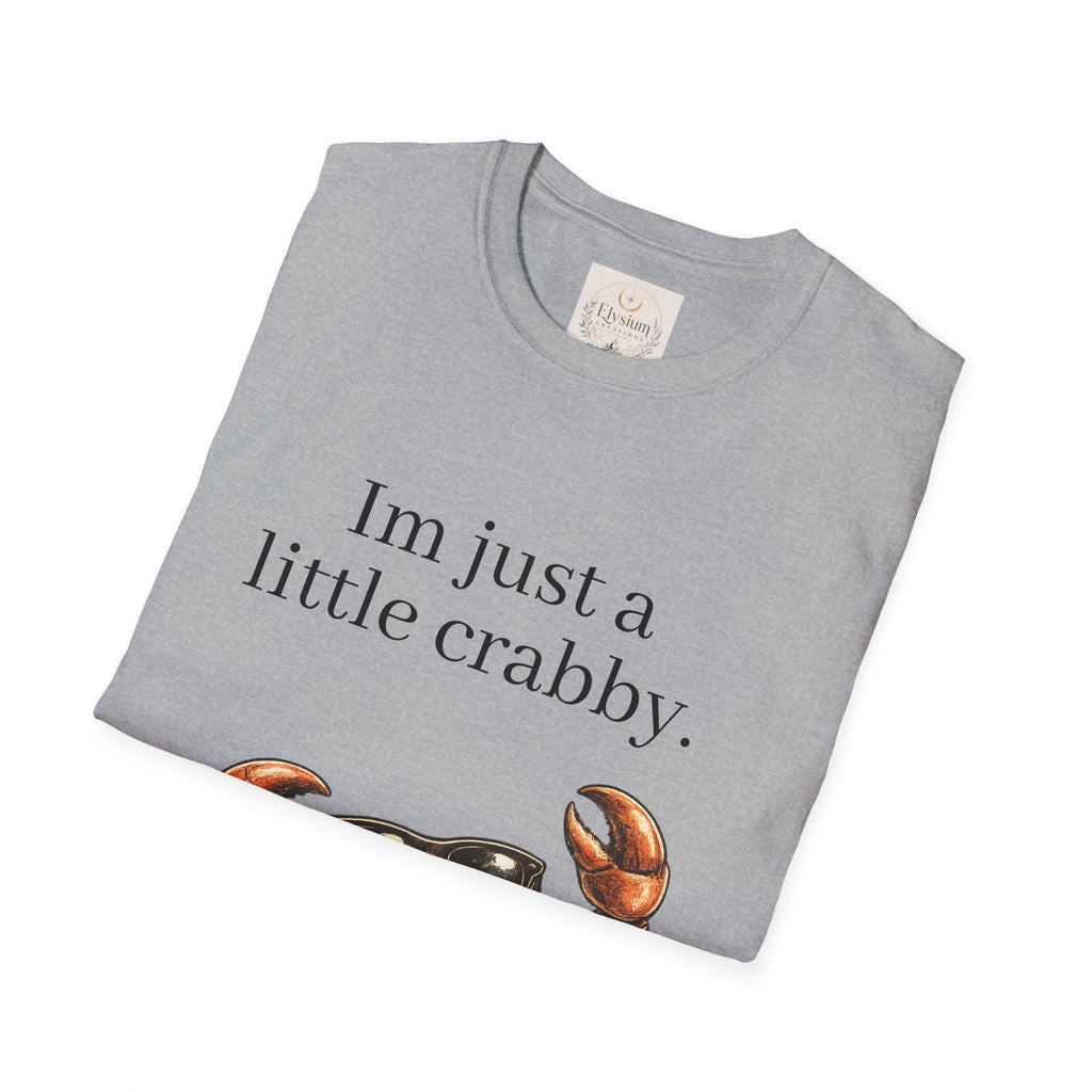 Crabby Sunglasses Tee — "I'm Just a Little Crabby" Casual Graphic T-Shirt