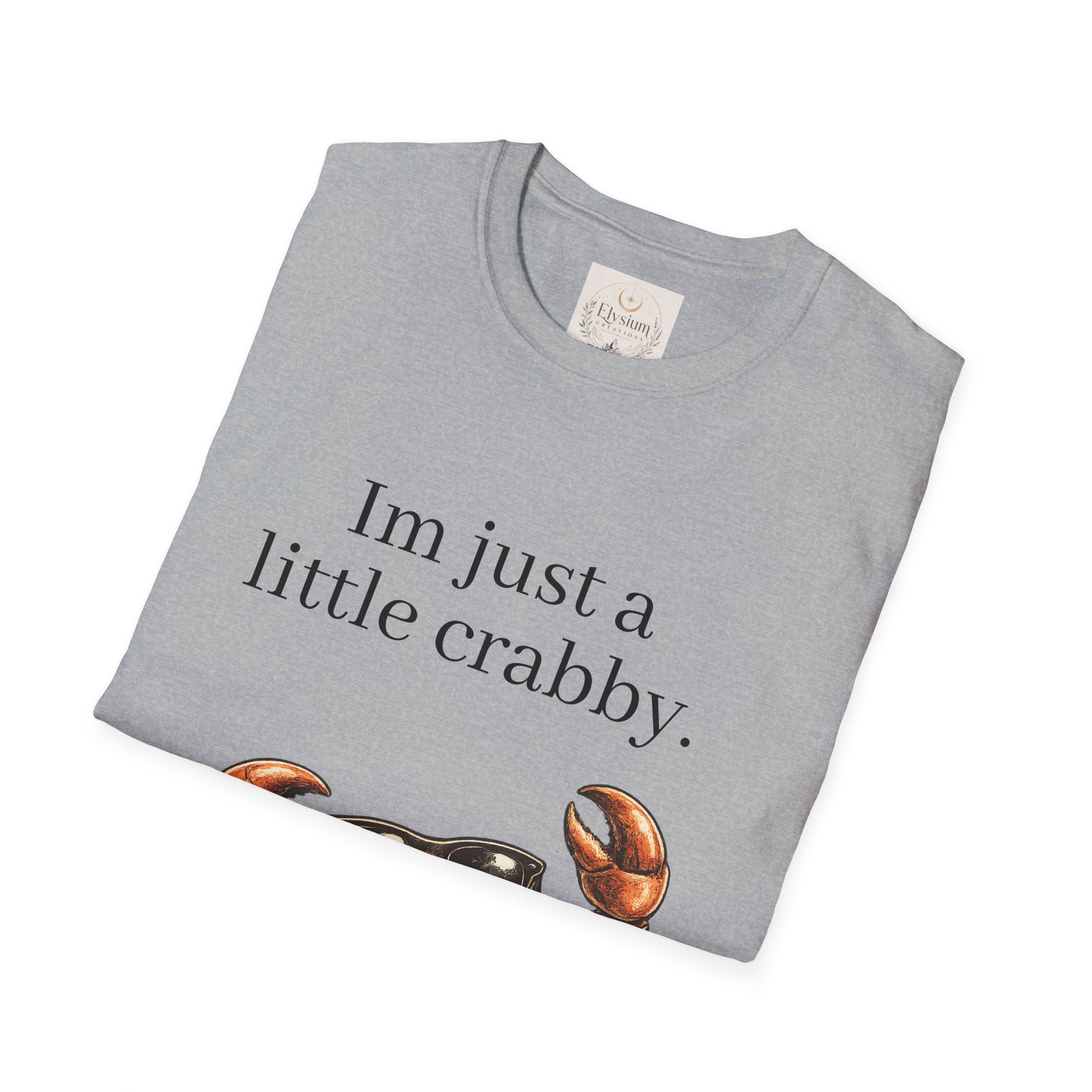 Crabby Sunglasses Tee — "I'm Just a Little Crabby" Casual Graphic T-Shirt