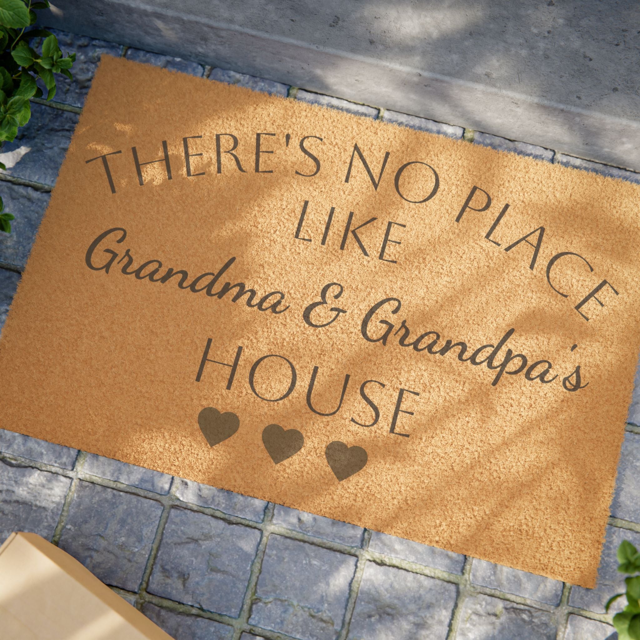 Doormat — "There's No Place Like Grandma & Grandpa's House" Personalized Welcome Mat