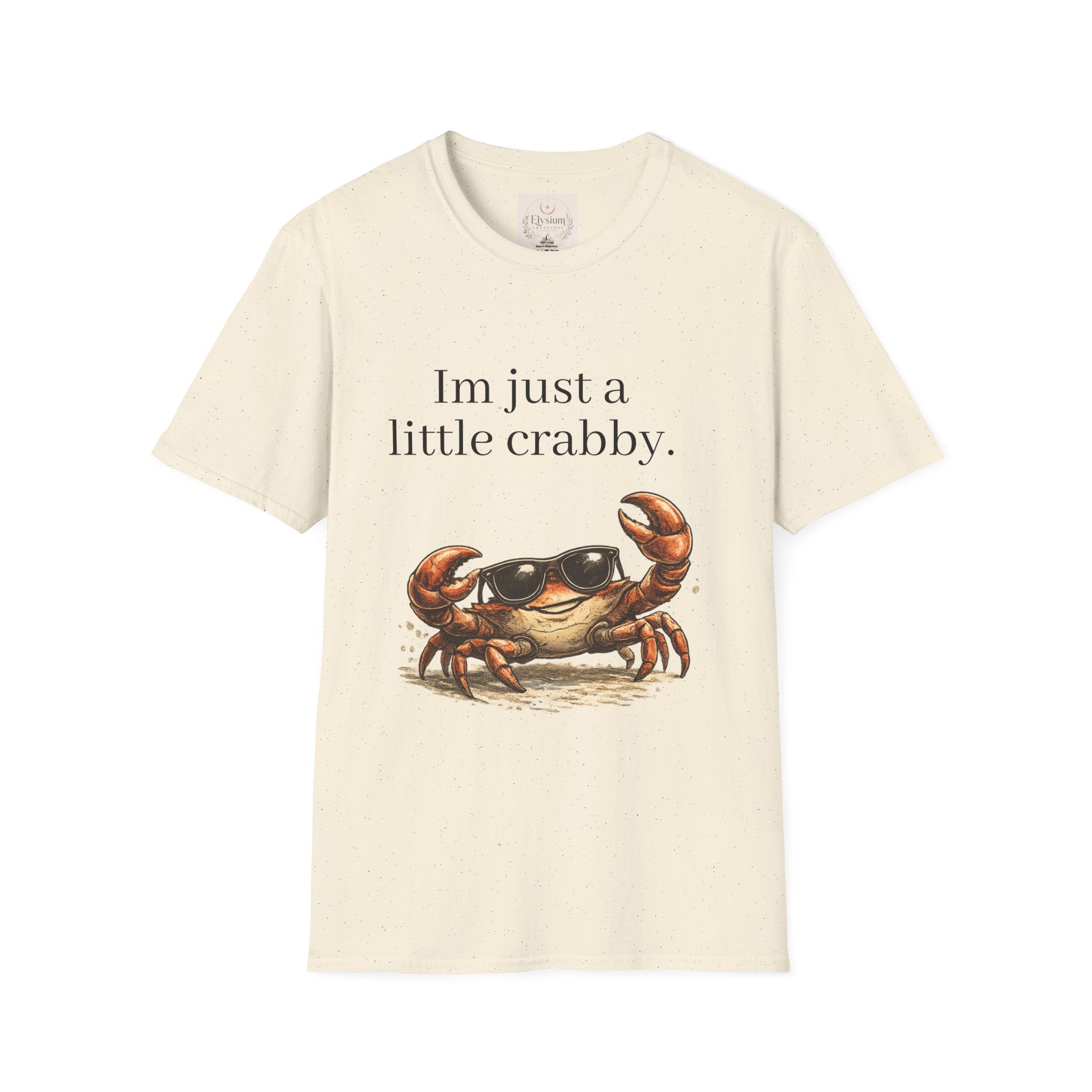 Crabby Sunglasses Tee — "I'm Just a Little Crabby" Casual Graphic T-Shirt