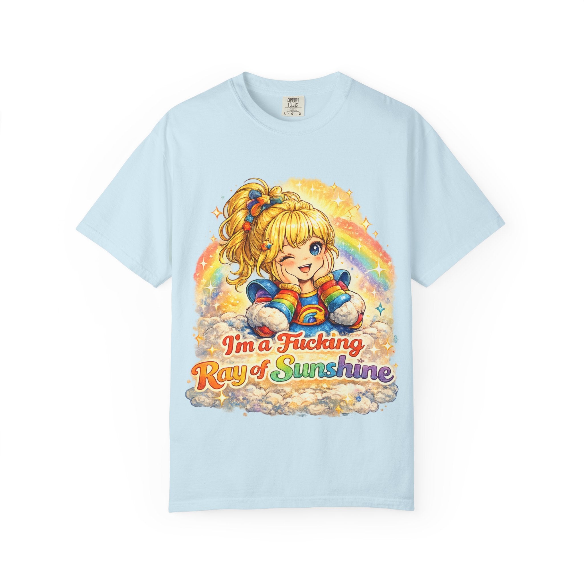 Graphic T-Shirt — “I’m a Fucking Ray of Sunshine” Retro Rainbow Cute Girl Tee