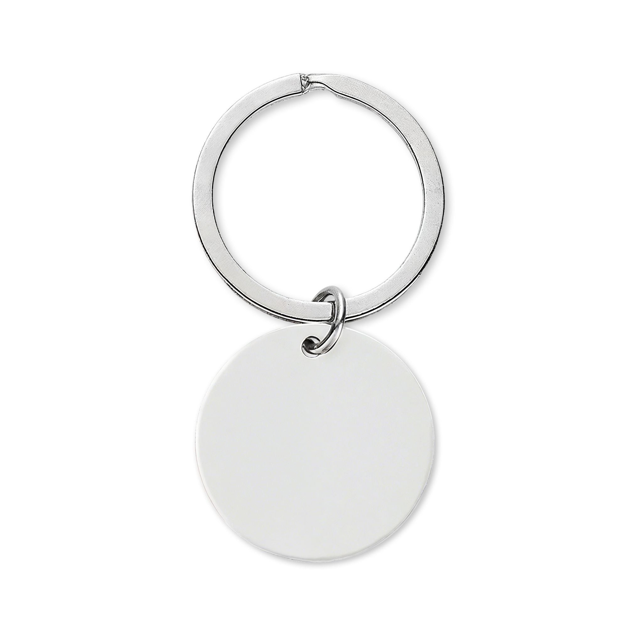 Engravable Stainless Steel Round Keychain — Personalized Message Gift