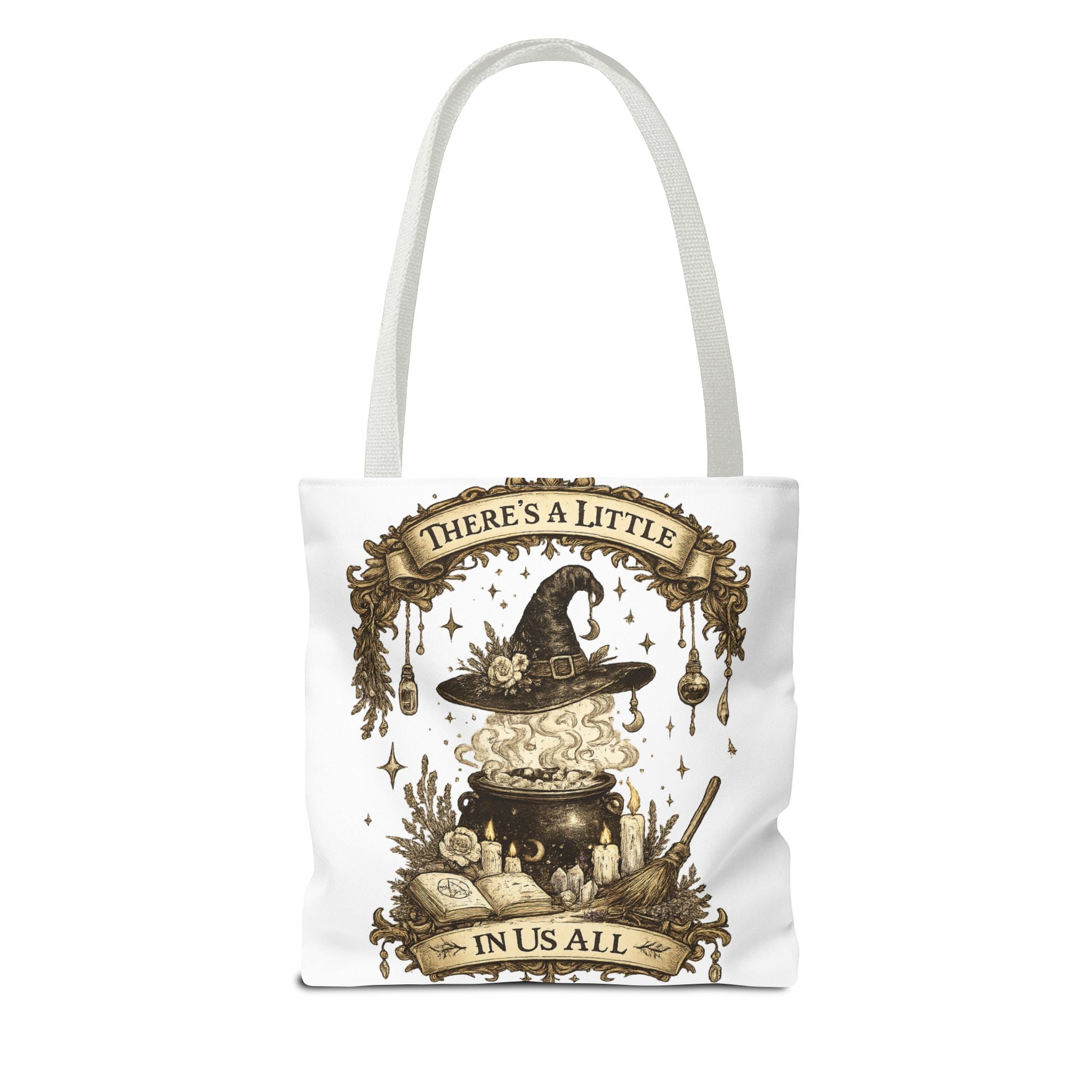 Witchy Spell Tote Bag — Botanical Herbs & Good Luck Charm Shopper
