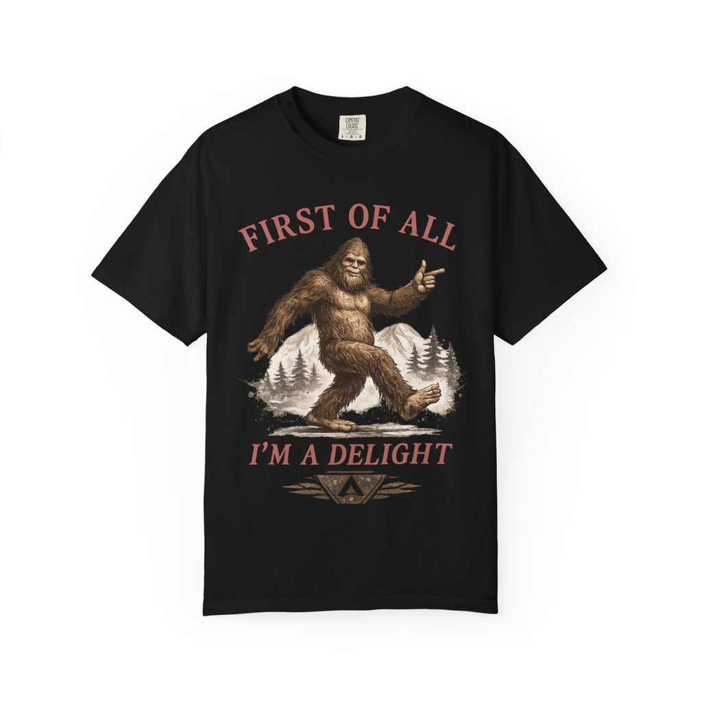 Vintage Sasquatch T-Shirt — "First of All, I’m a Delight" Graphic Tee