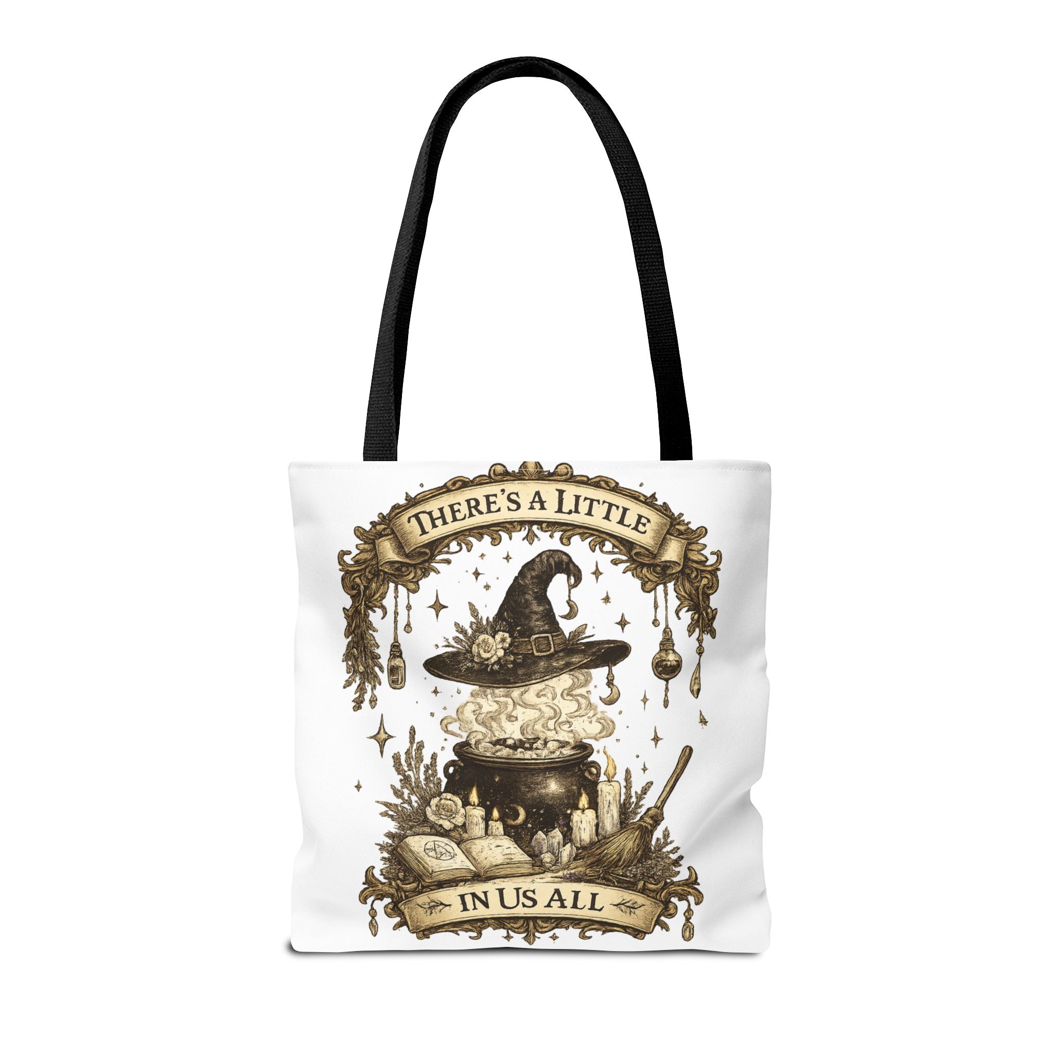 Witchy Spell Tote Bag — Botanical Herbs & Good Luck Charm Shopper