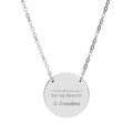 Engraved Circle Necklace – Personalized Grandma Pendant, Custom Name & Message Jewelry