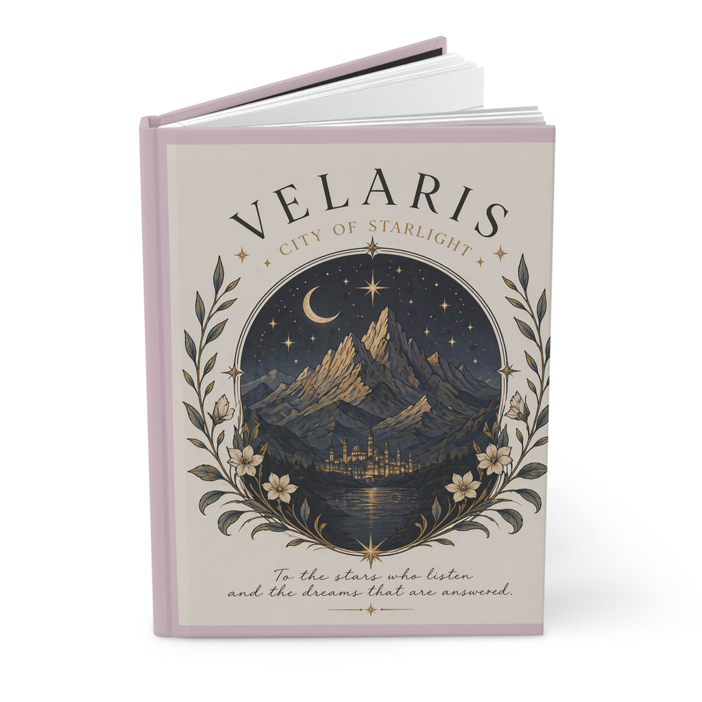 Velaris City of Starlight Hardcover Journal — Mountain Night Sky Notebook