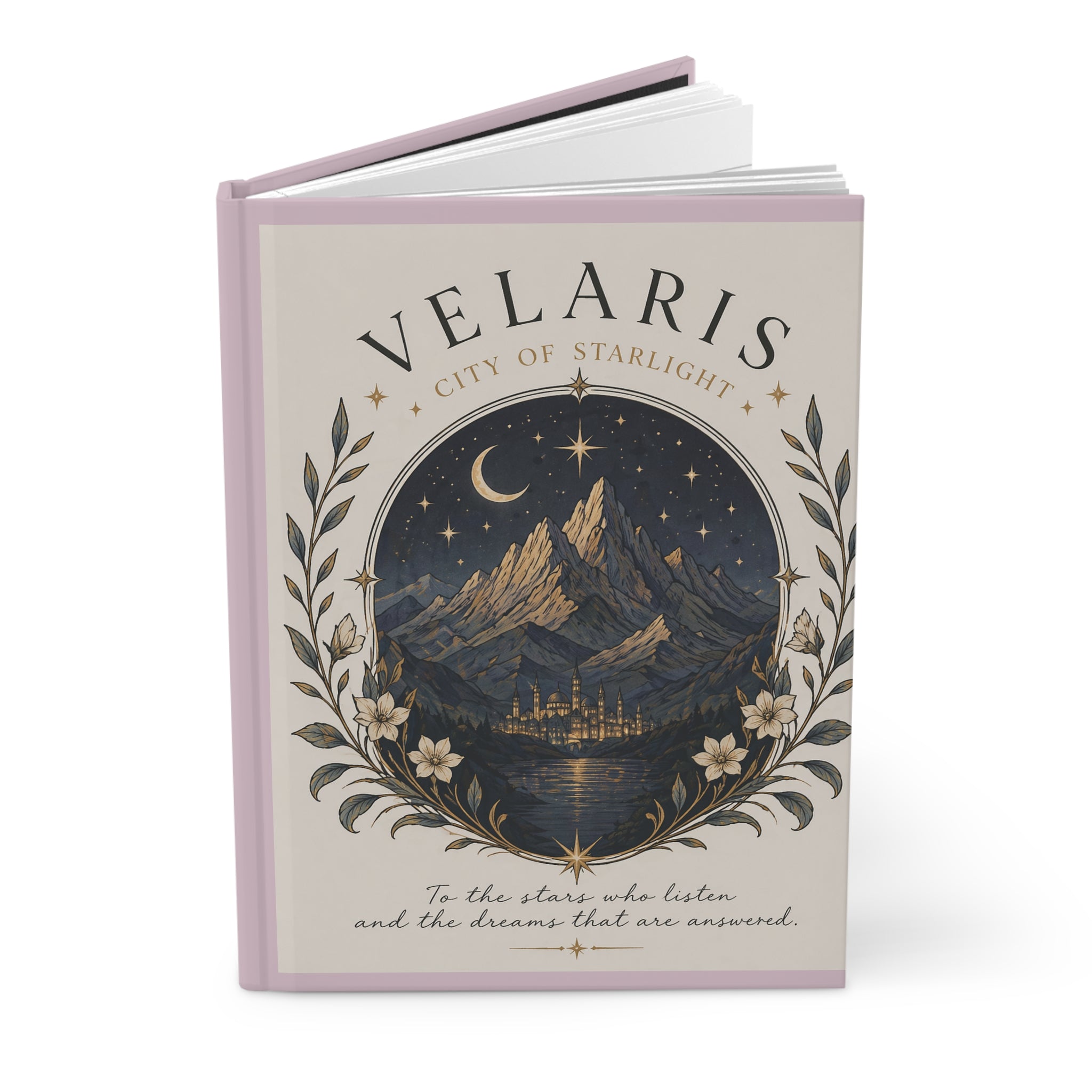 Velaris City of Starlight Hardcover Journal — Mountain Night Sky Notebook