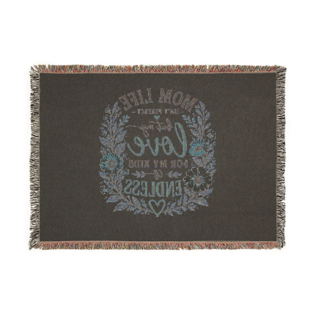 Woven Blanket — "My Love for My Kids Is Endless" Floral Throw