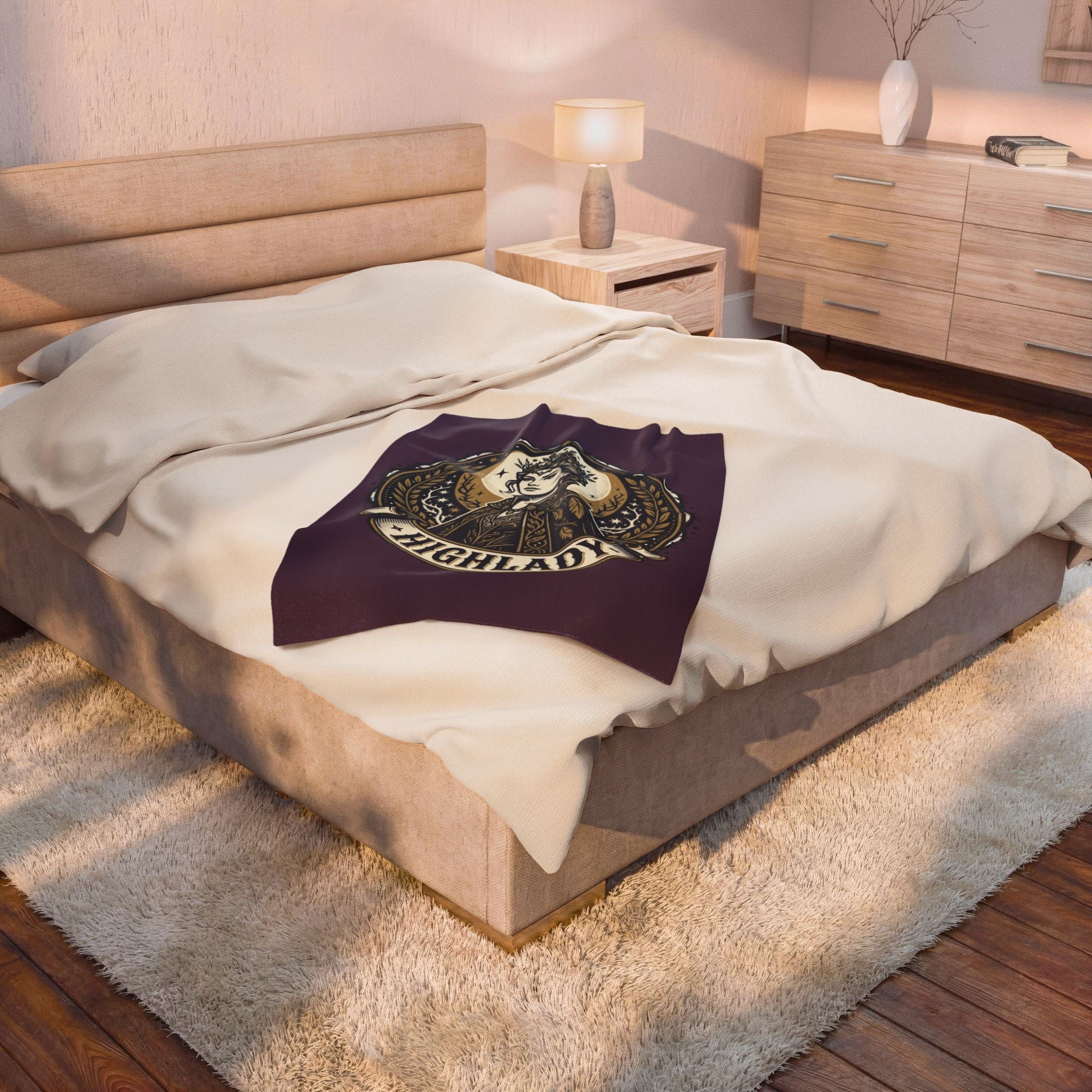 Highlady Velveteen Plush Blanket – Regal Fantasy Throw for Women
