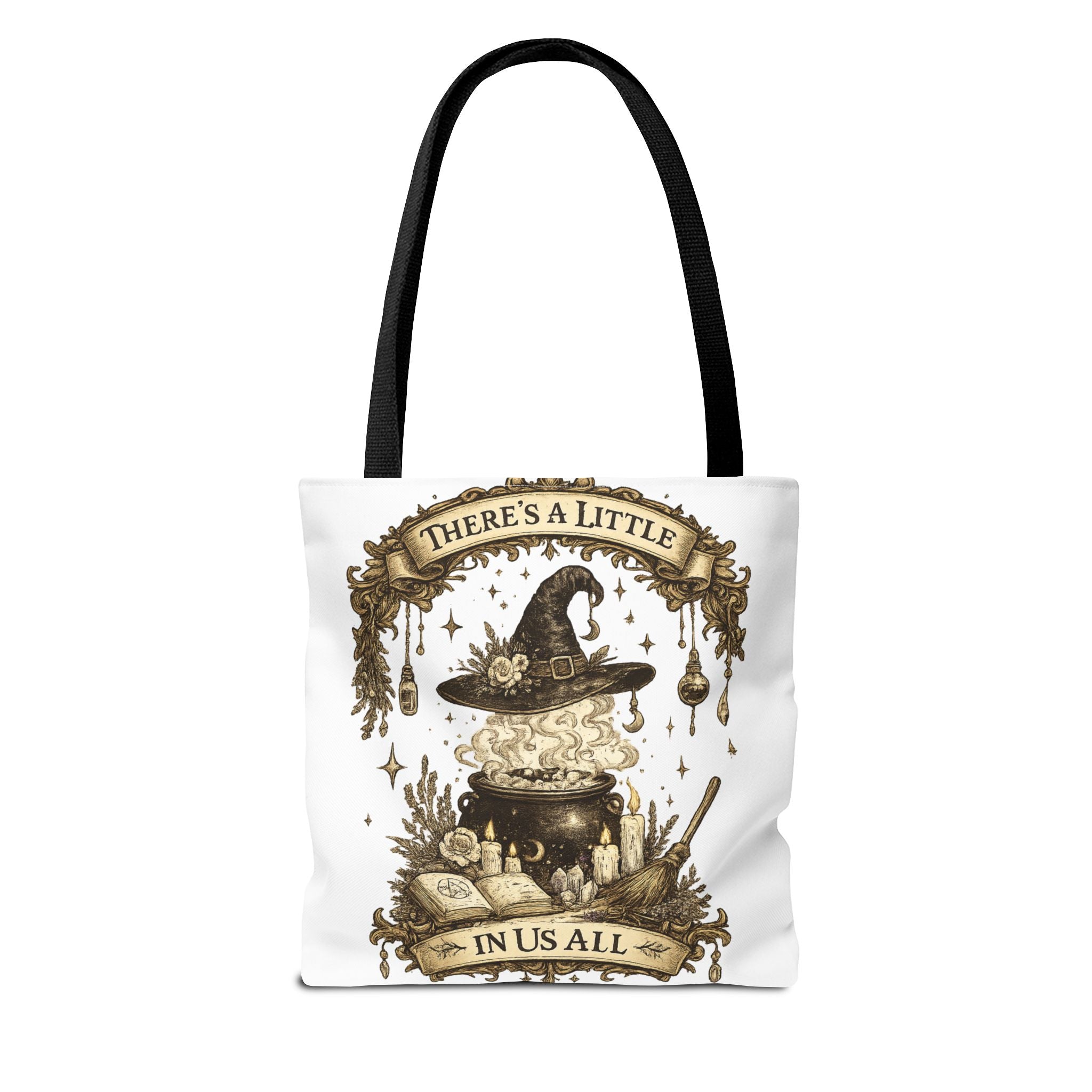 Witchy Spell Tote Bag — Botanical Herbs & Good Luck Charm Shopper
