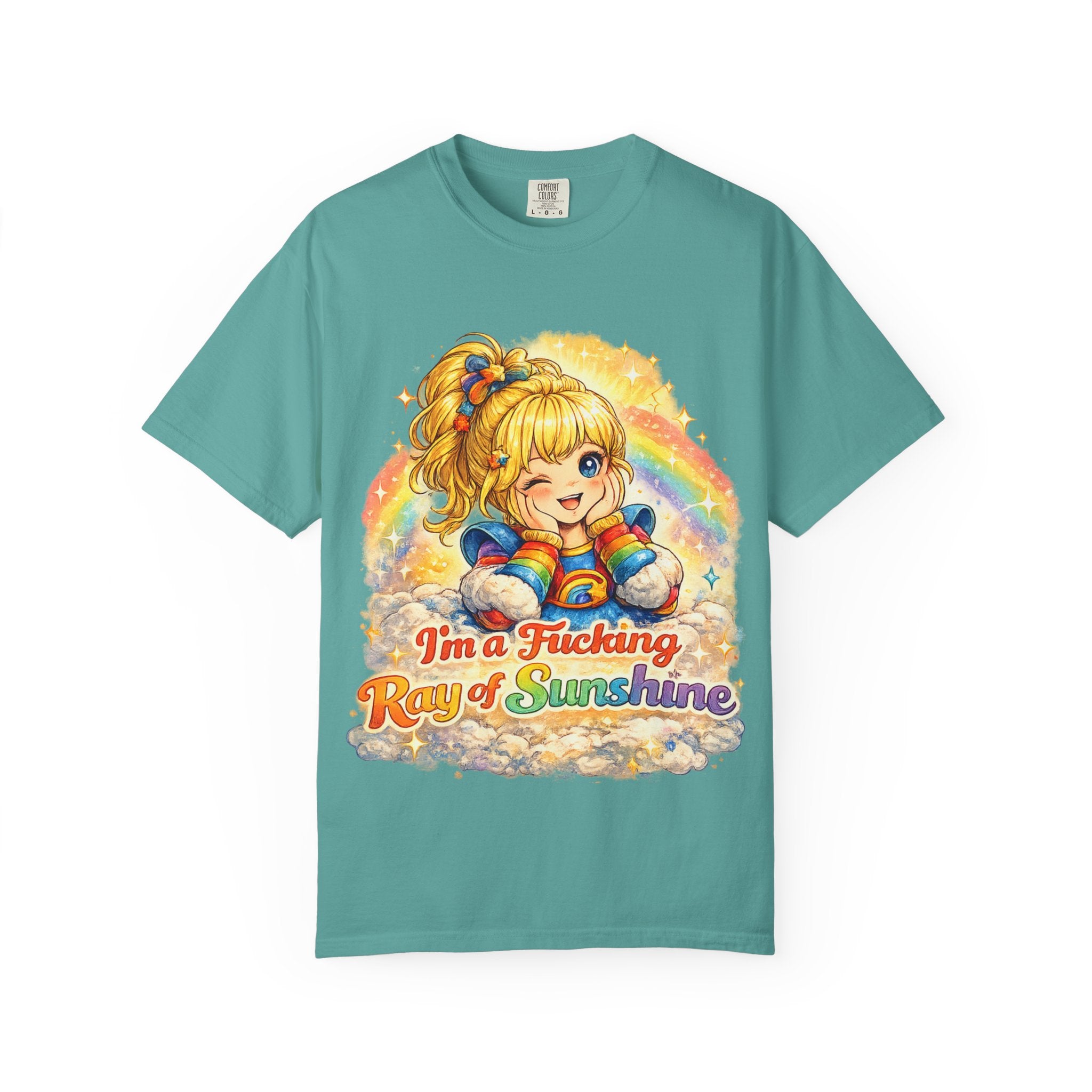 Graphic T-Shirt — “I’m a Fucking Ray of Sunshine” Retro Rainbow Cute Girl Tee