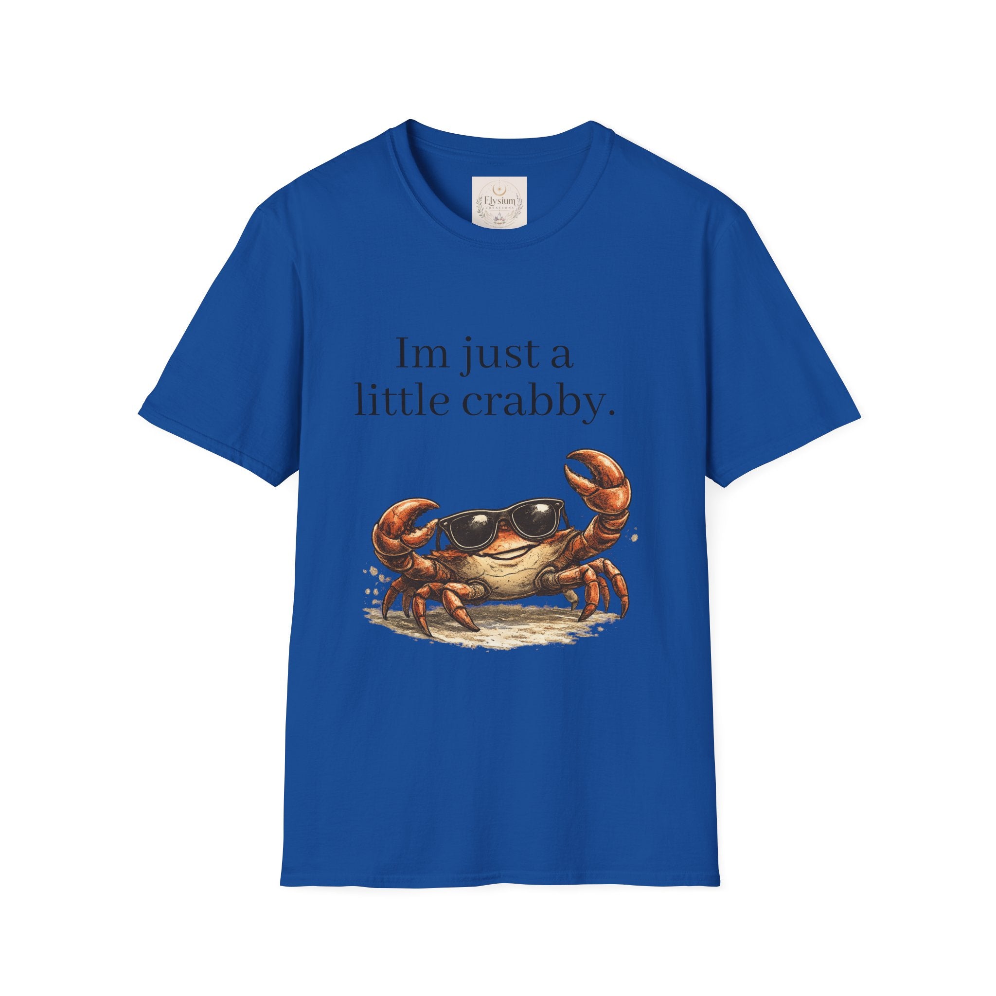 Crabby Sunglasses Tee — "I'm Just a Little Crabby" Casual Graphic T-Shirt