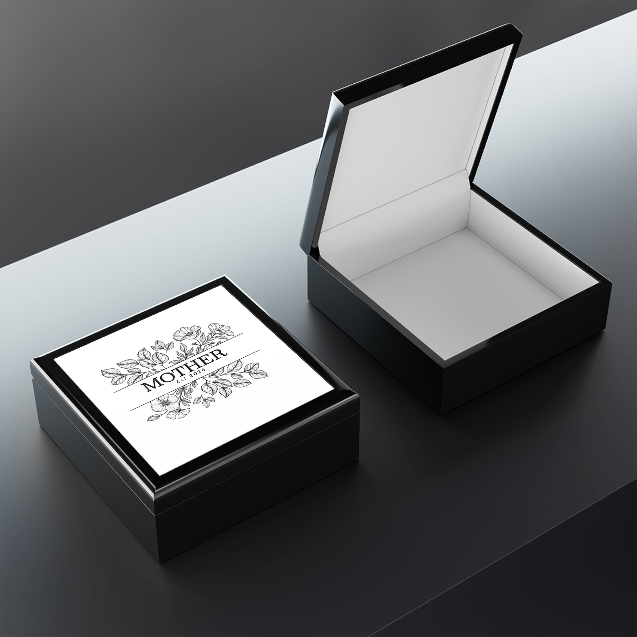 Mother Established 2026 Jewelry Box — Floral Personalized Keepsake