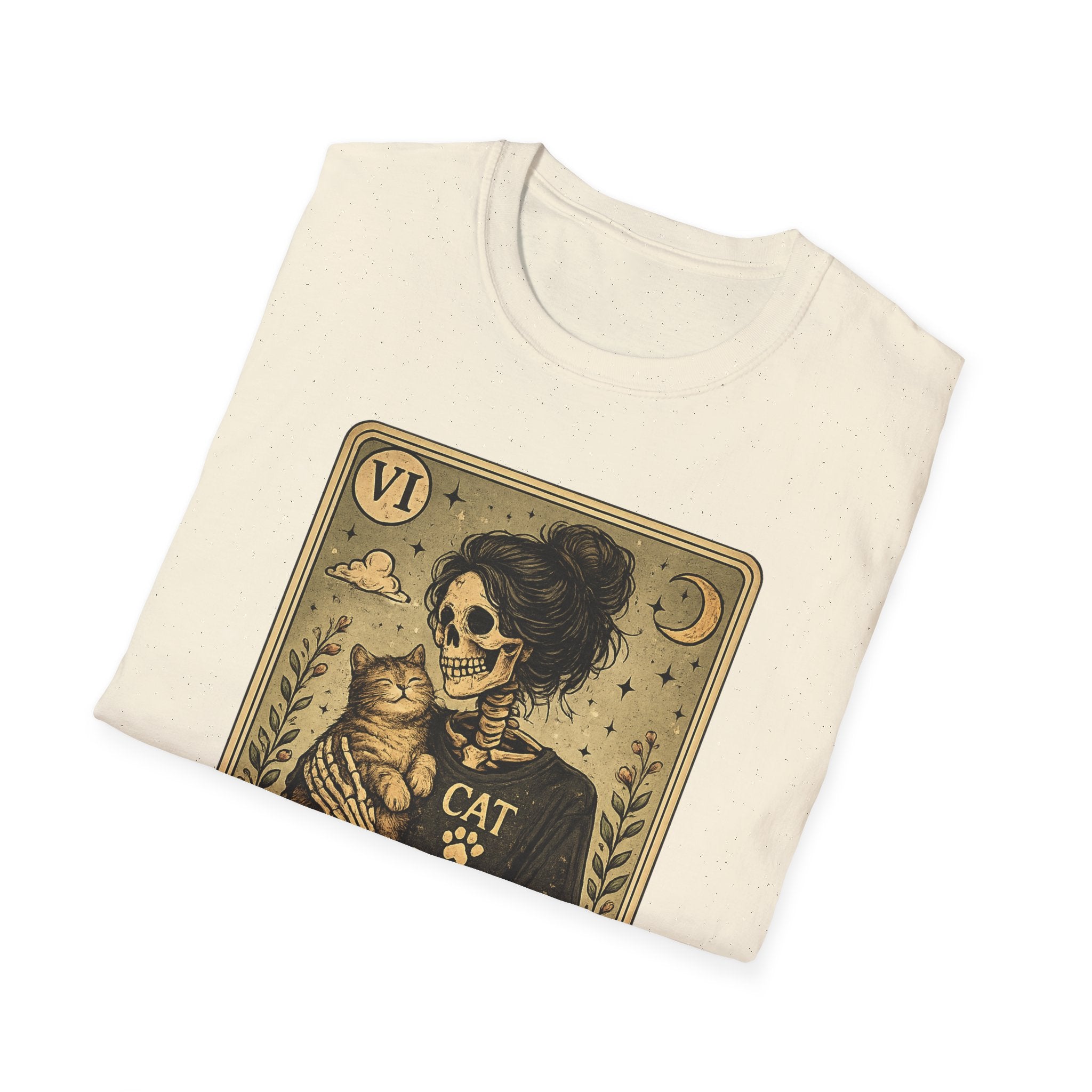 Cat Mom Tarot T‑Shirt — Gothic Skeleton Cat Mom Graphic Tee