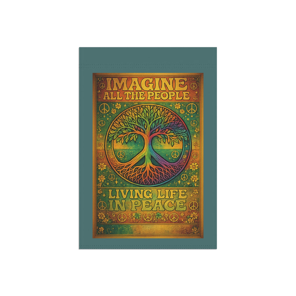 Imagine All The People Garden Flag — Living Life In Peace Peaceful Tree Yard Banner