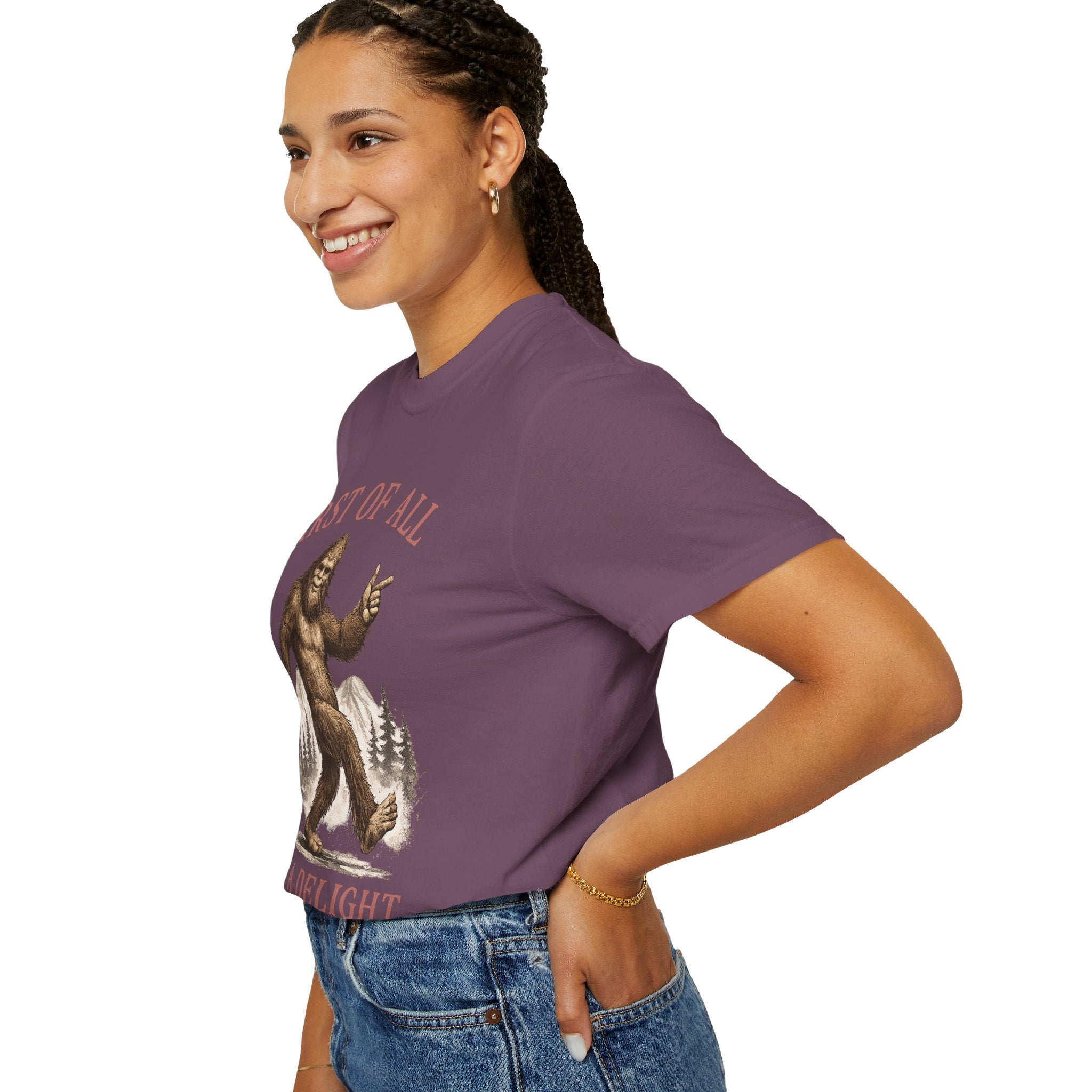 Vintage Sasquatch T-Shirt — "First of All, I’m a Delight" Graphic Tee