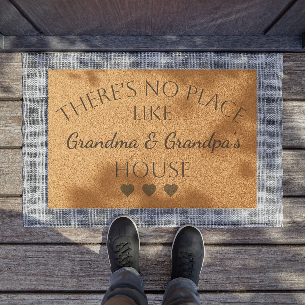 Doormat — "There's No Place Like Grandma & Grandpa's House" Personalized Welcome Mat