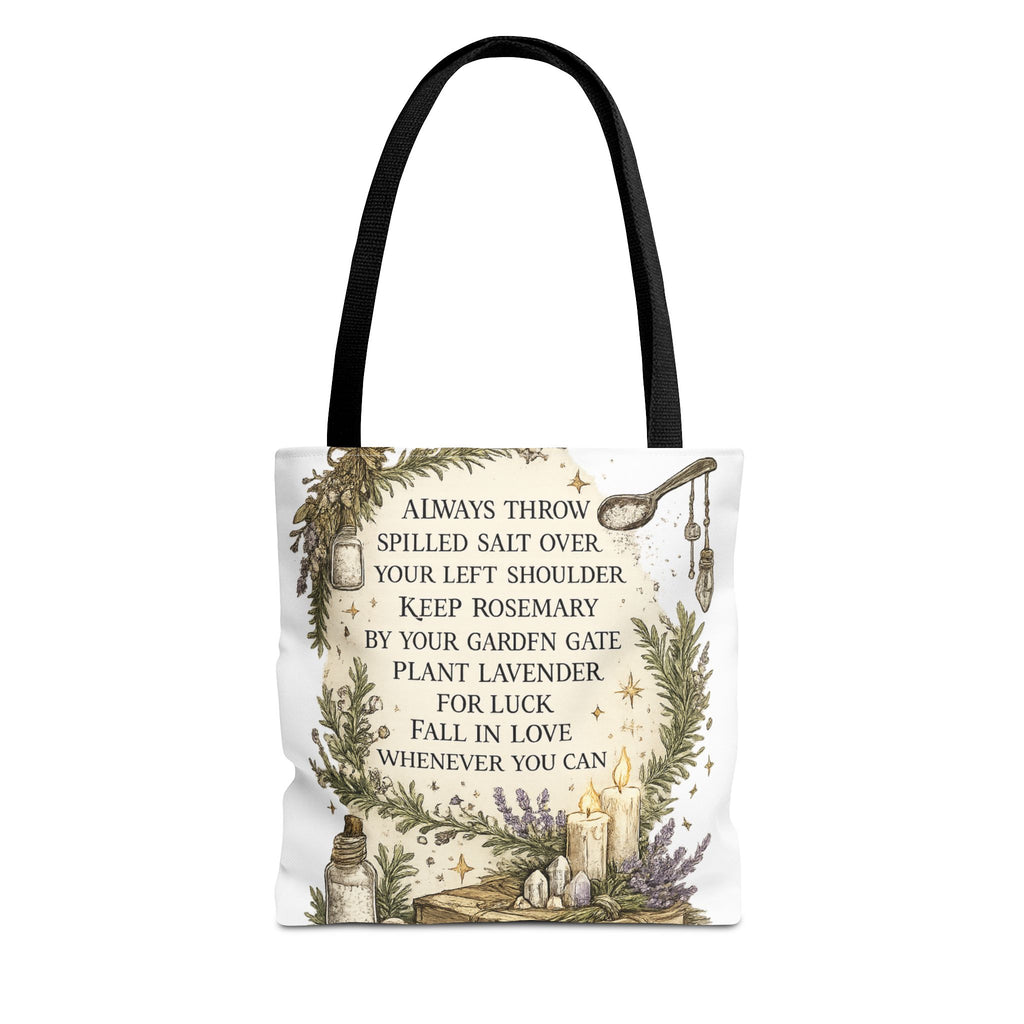 Witchy Spell Tote Bag — Botanical Herbs & Good Luck Charm Shopper