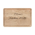 Engraved 'Mom's Kitchen 2026' Wooden Cutting Board – Personalized Serving & Chopping Board