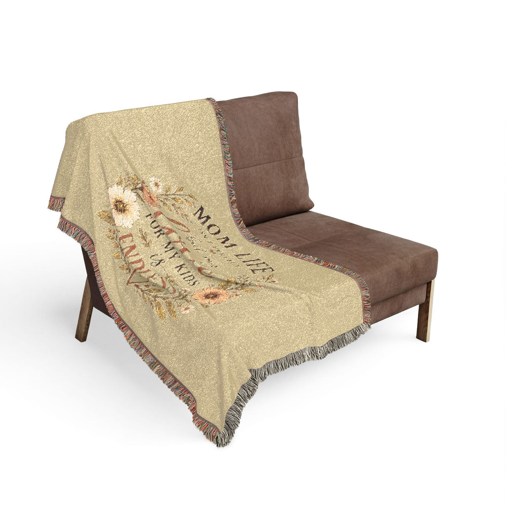 Woven Blanket — "My Love for My Kids Is Endless" Floral Throw