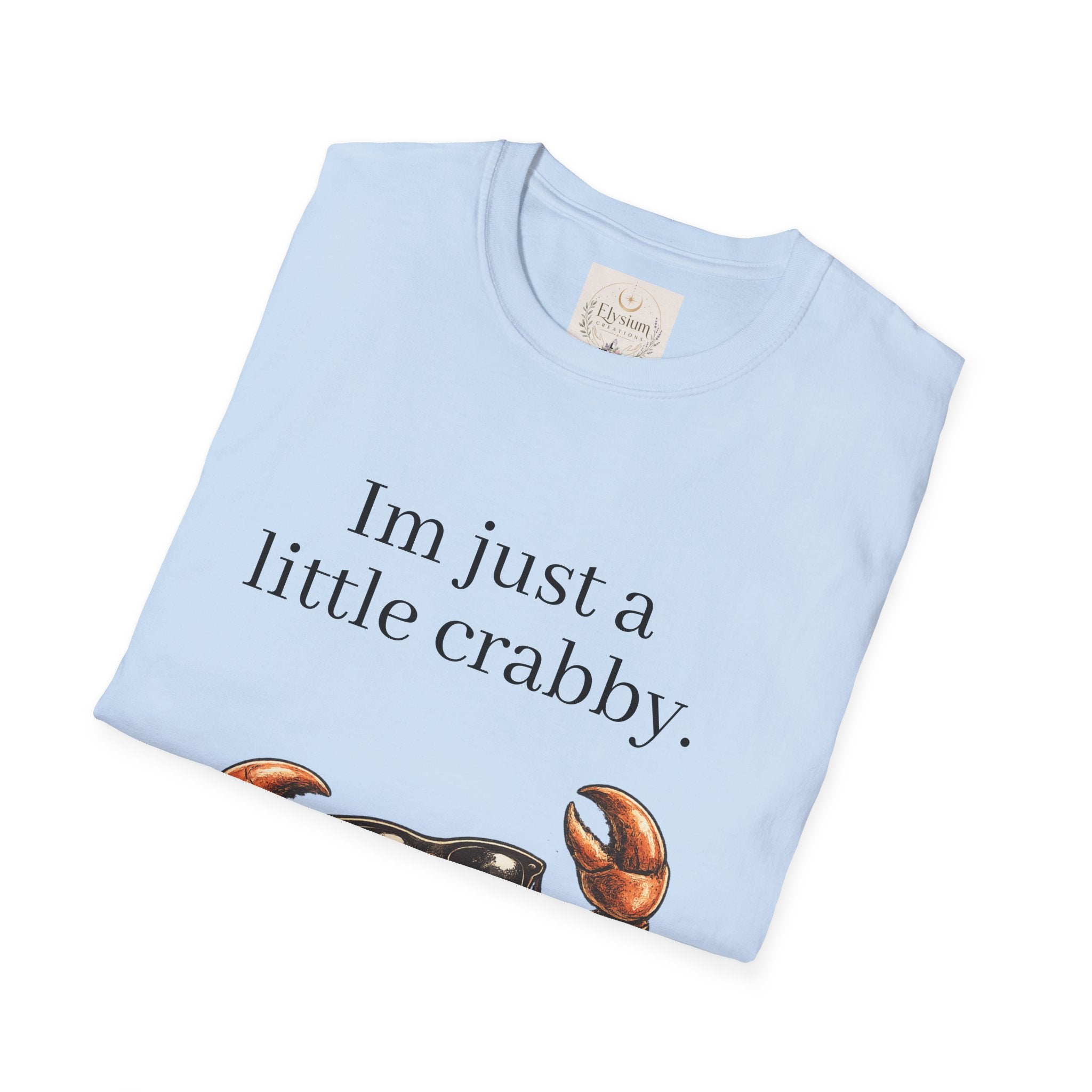 Crabby Sunglasses Tee — "I'm Just a Little Crabby" Casual Graphic T-Shirt