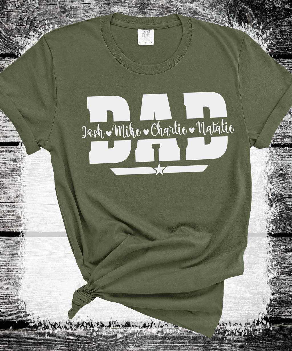 Comfort Colors®  Custom Dad Shirt with Kid Names, Father's Day Gift, New Dad Tshirt, Personalized Dad T-Shirt, Custom Kids Names Shirt, Fathers Day Shirt