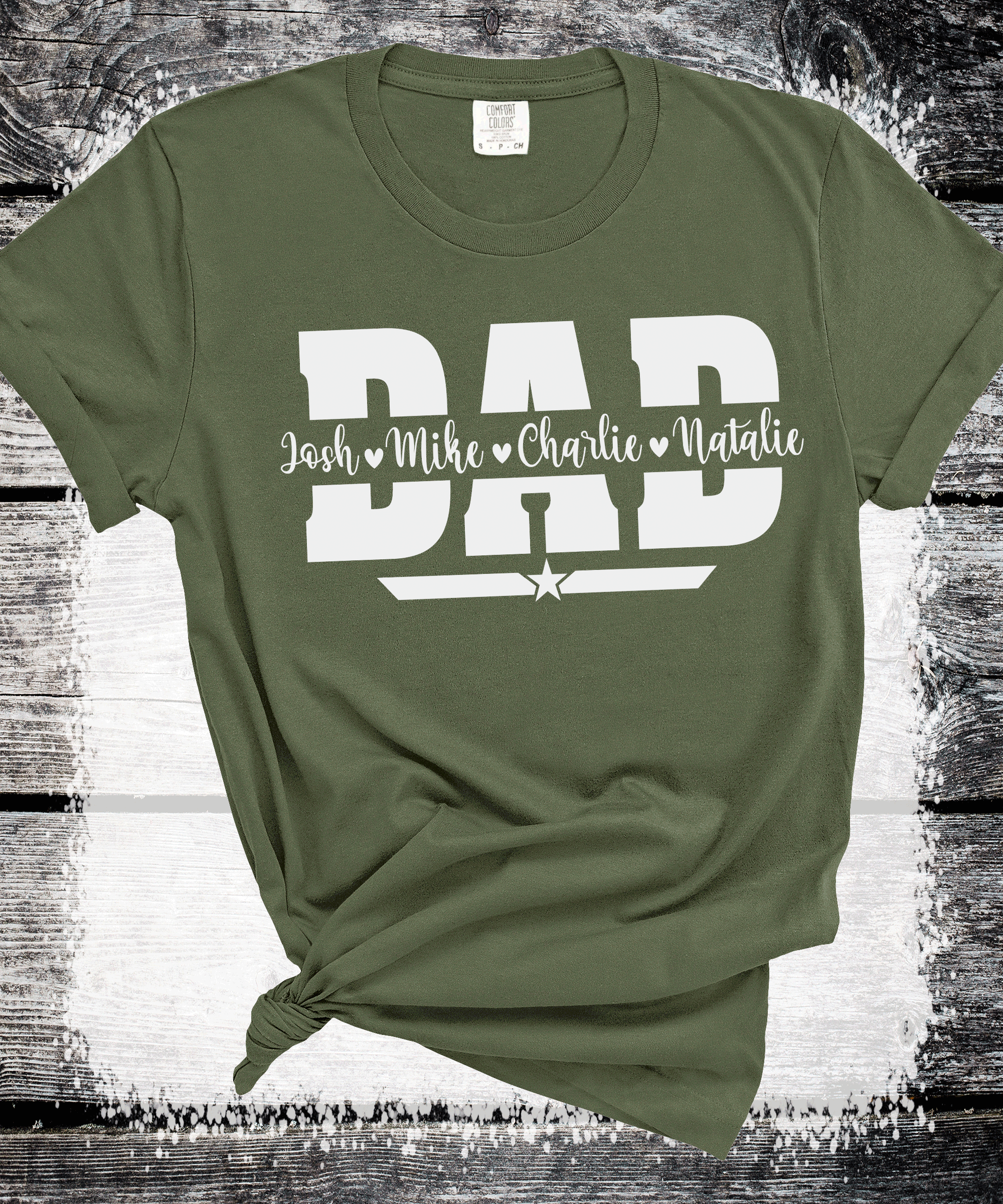 Comfort Colors®  Custom Dad Shirt with Kid Names, Father's Day Gift, New Dad Tshirt, Personalized Dad T-Shirt, Custom Kids Names Shirt, Fathers Day Shirt