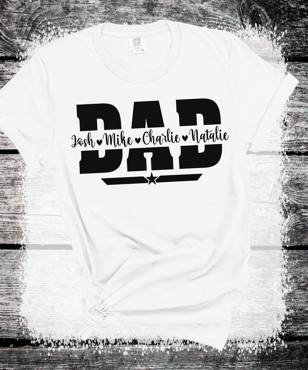 Comfort Colors®  Custom Dad Shirt with Kid Names, Father's Day Gift, New Dad Tshirt, Personalized Dad T-Shirt, Custom Kids Names Shirt, Fathers Day Shirt