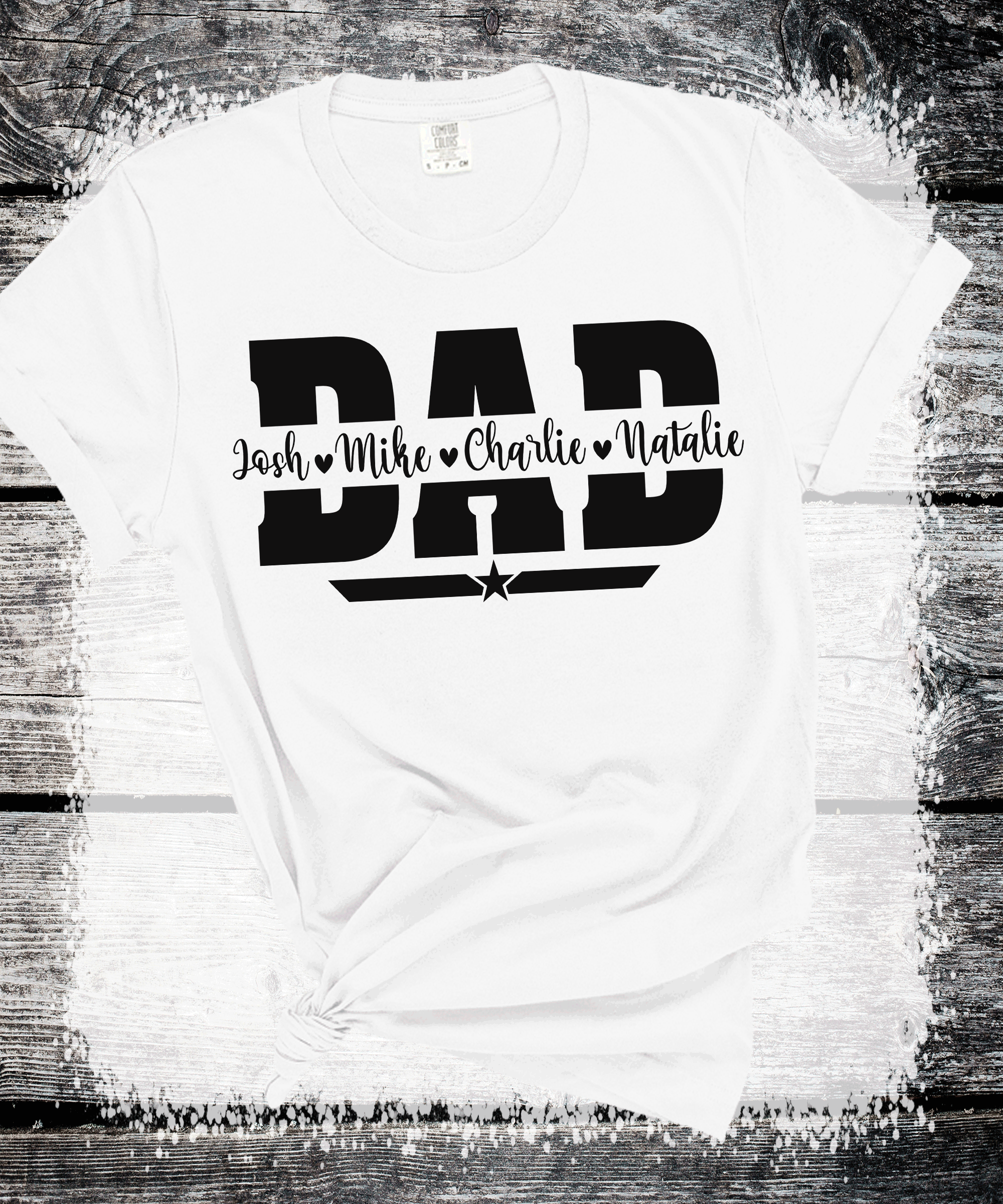 Comfort Colors®  Custom Dad Shirt with Kid Names, Father's Day Gift, New Dad Tshirt, Personalized Dad T-Shirt, Custom Kids Names Shirt, Fathers Day Shirt