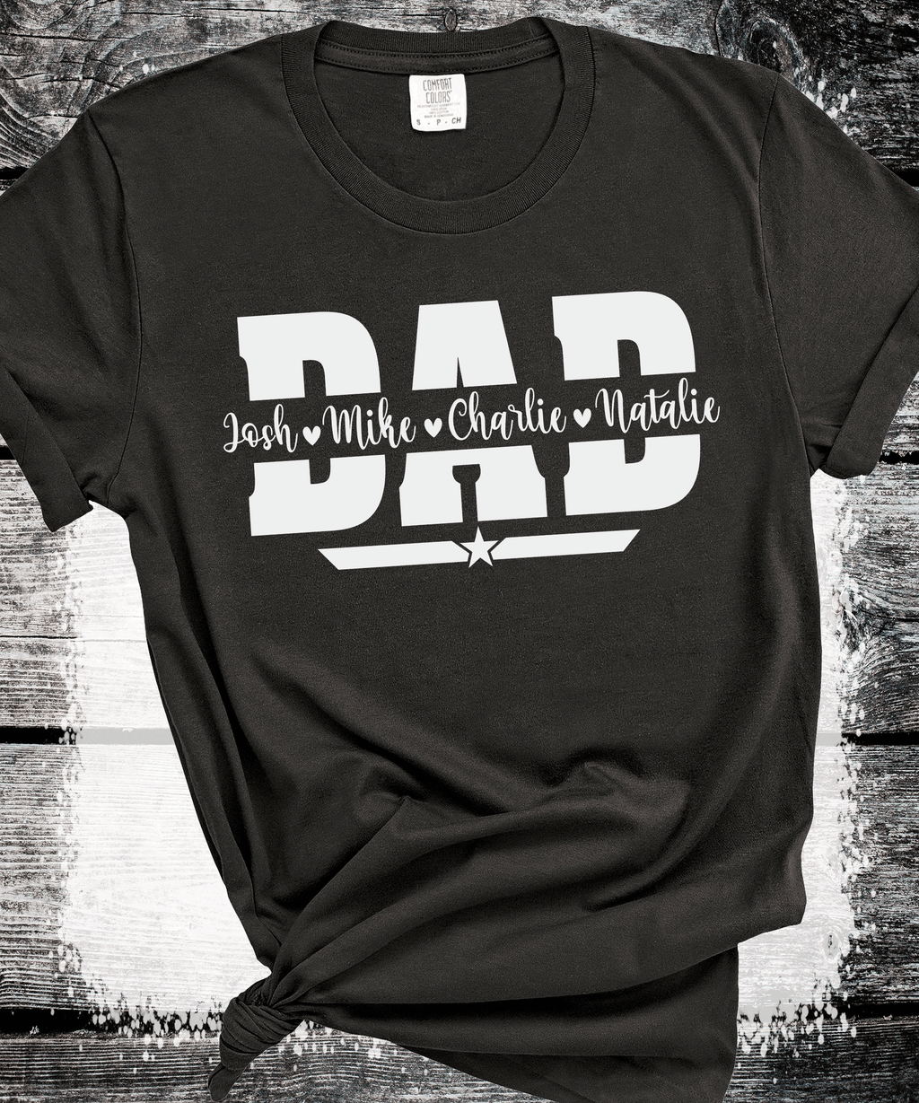 Comfort Colors®  Custom Dad Shirt with Kid Names, Father's Day Gift, New Dad Tshirt, Personalized Dad T-Shirt, Custom Kids Names Shirt, Fathers Day Shirt