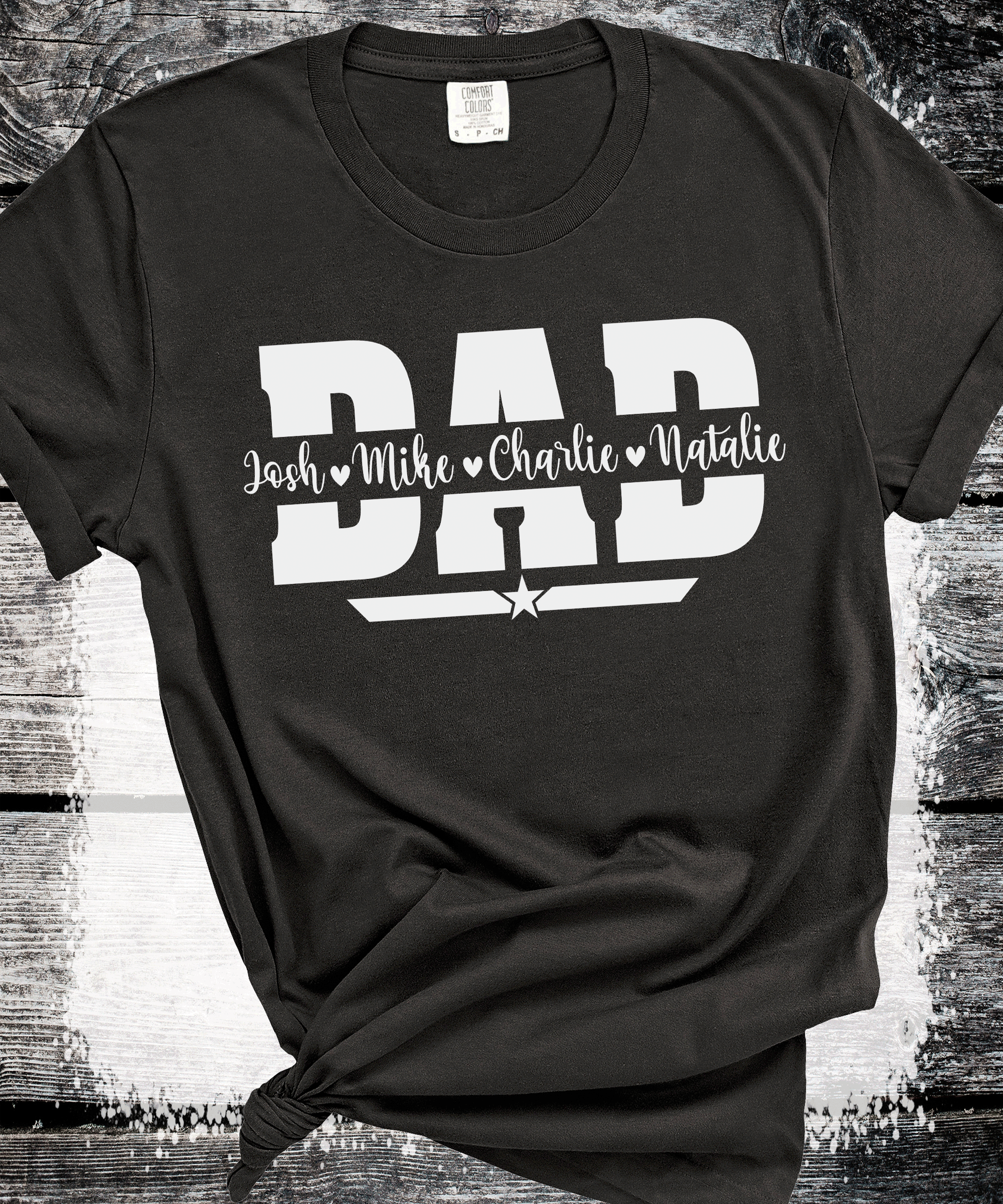 Comfort Colors®  Custom Dad Shirt with Kid Names, Father's Day Gift, New Dad Tshirt, Personalized Dad T-Shirt, Custom Kids Names Shirt, Fathers Day Shirt