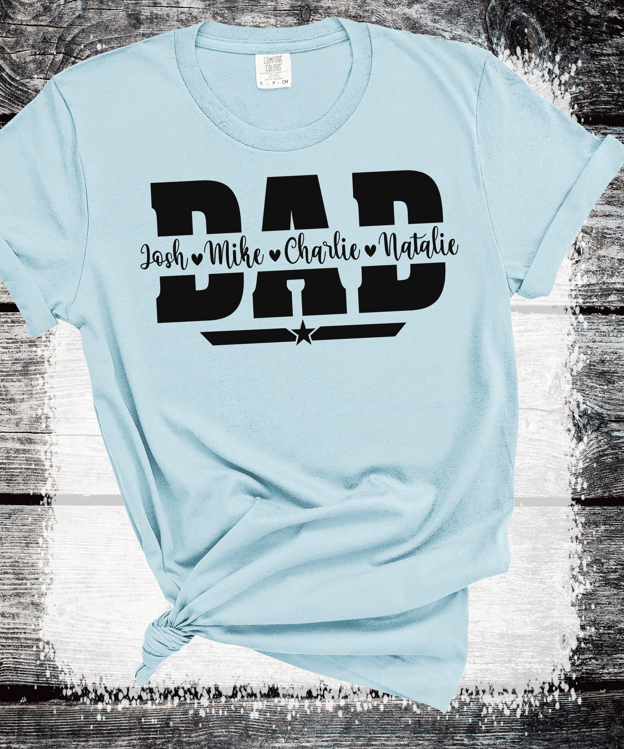 Comfort Colors®  Custom Dad Shirt with Kid Names, Father's Day Gift, New Dad Tshirt, Personalized Dad T-Shirt, Custom Kids Names Shirt, Fathers Day Shirt