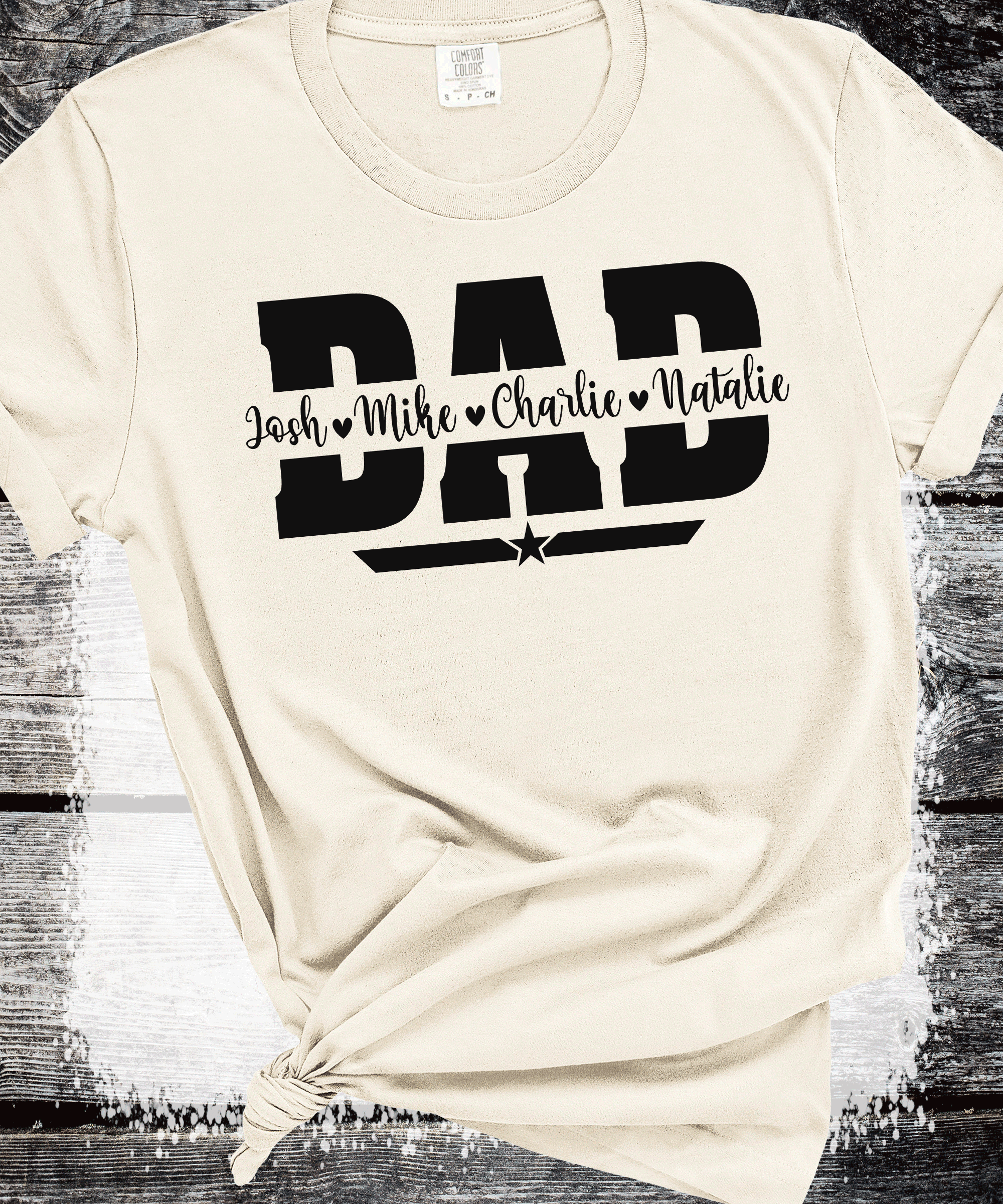 Comfort Colors®  Custom Dad Shirt with Kid Names, Father's Day Gift, New Dad Tshirt, Personalized Dad T-Shirt, Custom Kids Names Shirt, Fathers Day Shirt