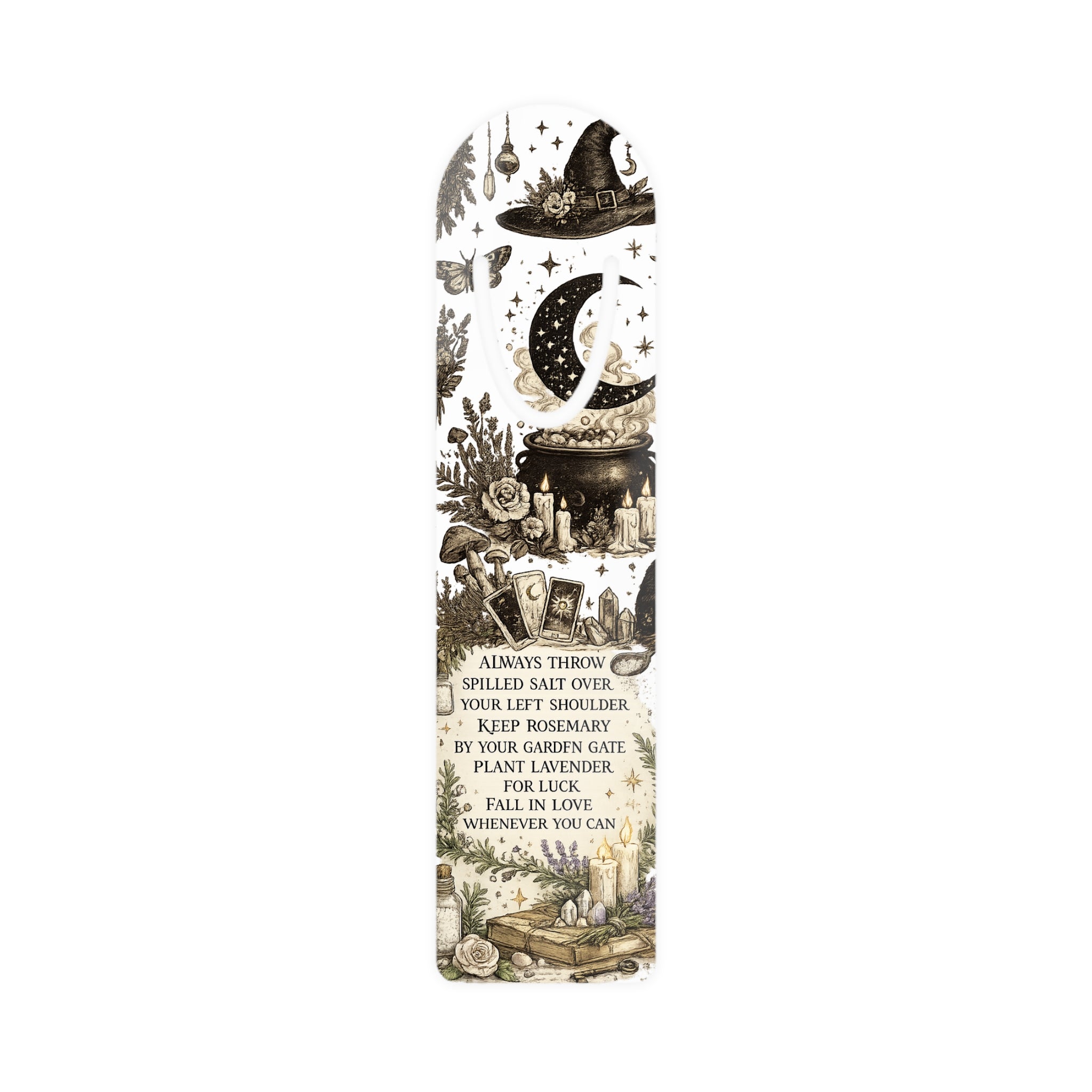 Mystic Moonbookmark — Botanical Witchcraft Bookmark with Good Luck Rituals