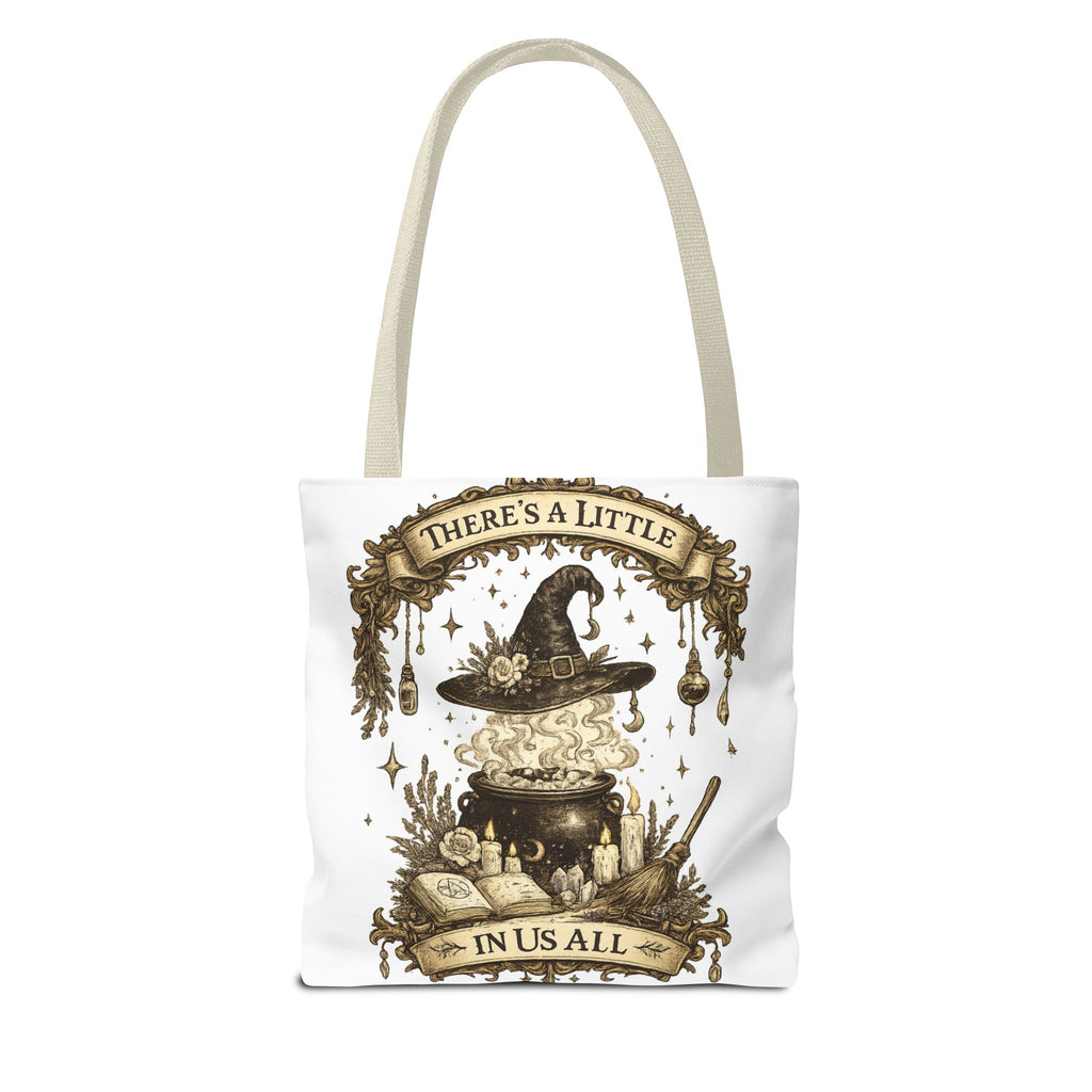 Witchy Spell Tote Bag — Botanical Herbs & Good Luck Charm Shopper