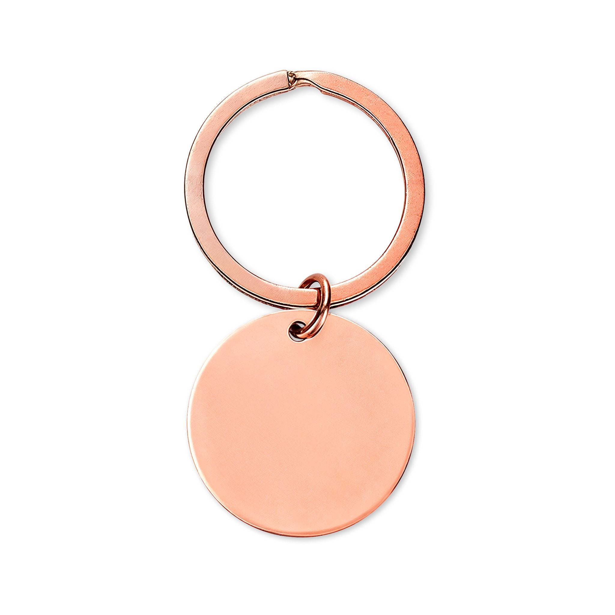 Engravable Stainless Steel Round Keychain — Personalized Message Gift