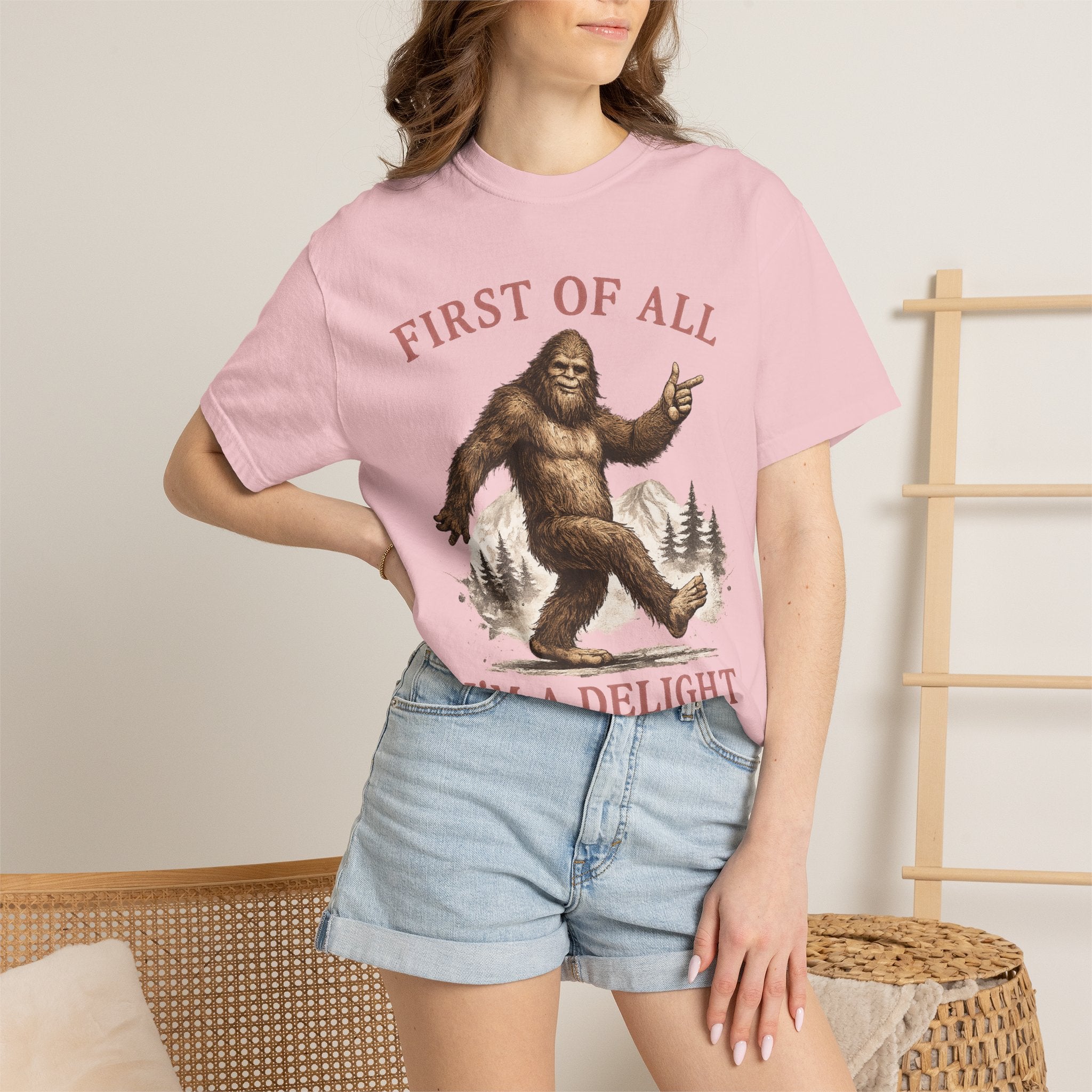 Vintage Sasquatch T-Shirt — "First of All, I’m a Delight" Graphic Tee