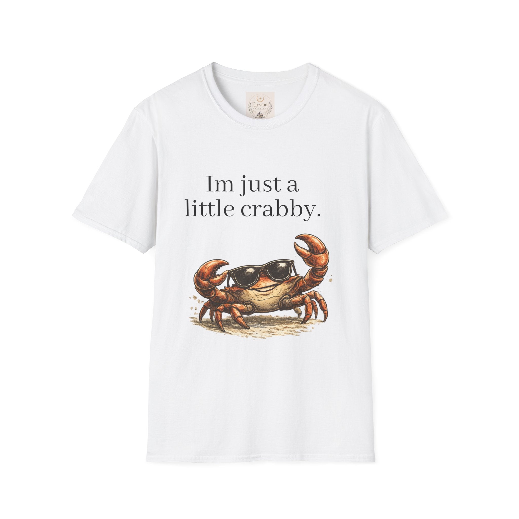 Crabby Sunglasses Tee — "I'm Just a Little Crabby" Casual Graphic T-Shirt
