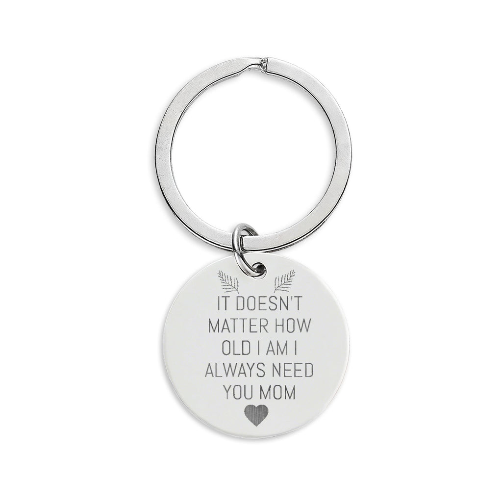 Engravable Stainless Steel Round Keychain — Personalized Message Gift