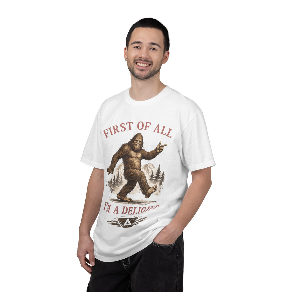 Vintage Sasquatch T-Shirt — "First of All, I’m a Delight" Graphic Tee