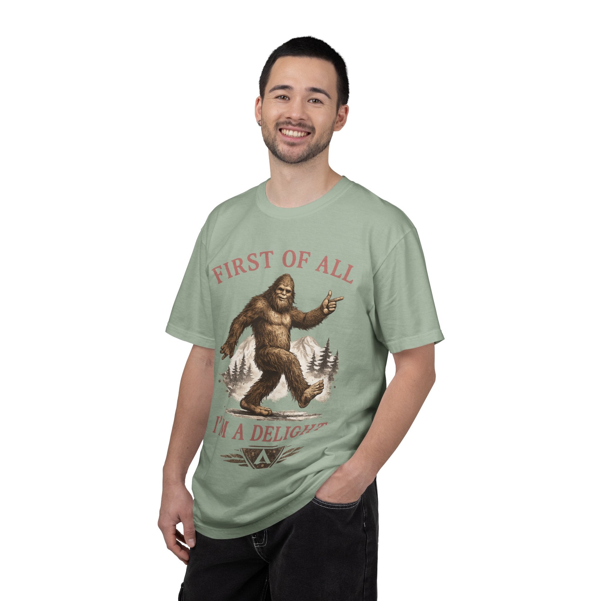 Vintage Sasquatch T-Shirt — "First of All, I’m a Delight" Graphic Tee