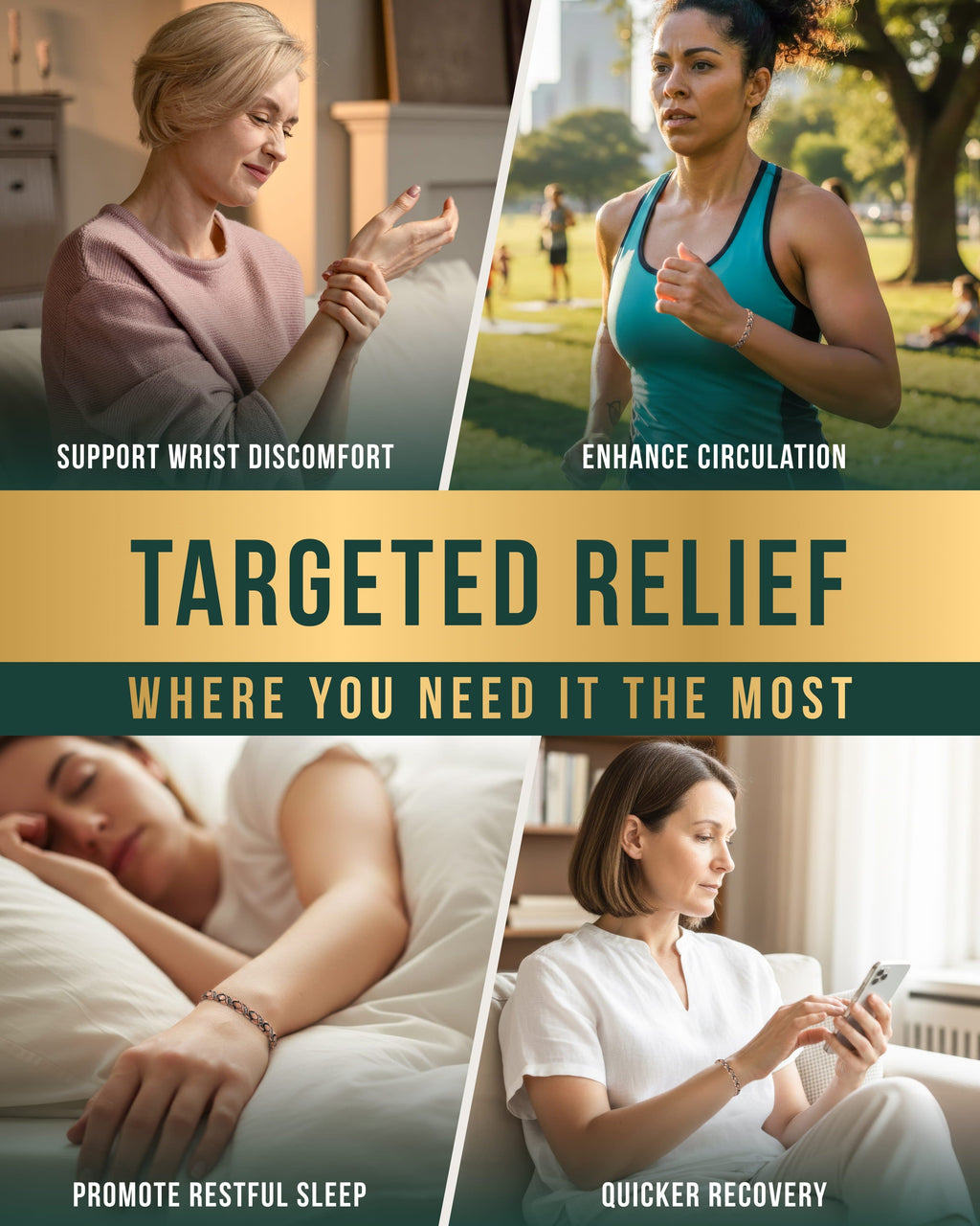 Women’s Ultra Strength Pure Copper Magnetic Bracelet (Crystal XO)