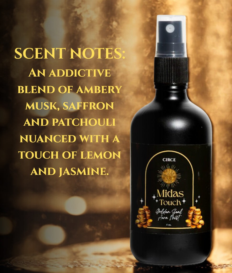 Midas Touch Aura Mist – Luxury Amber, Saffron & Patchouli Prosperity Spray